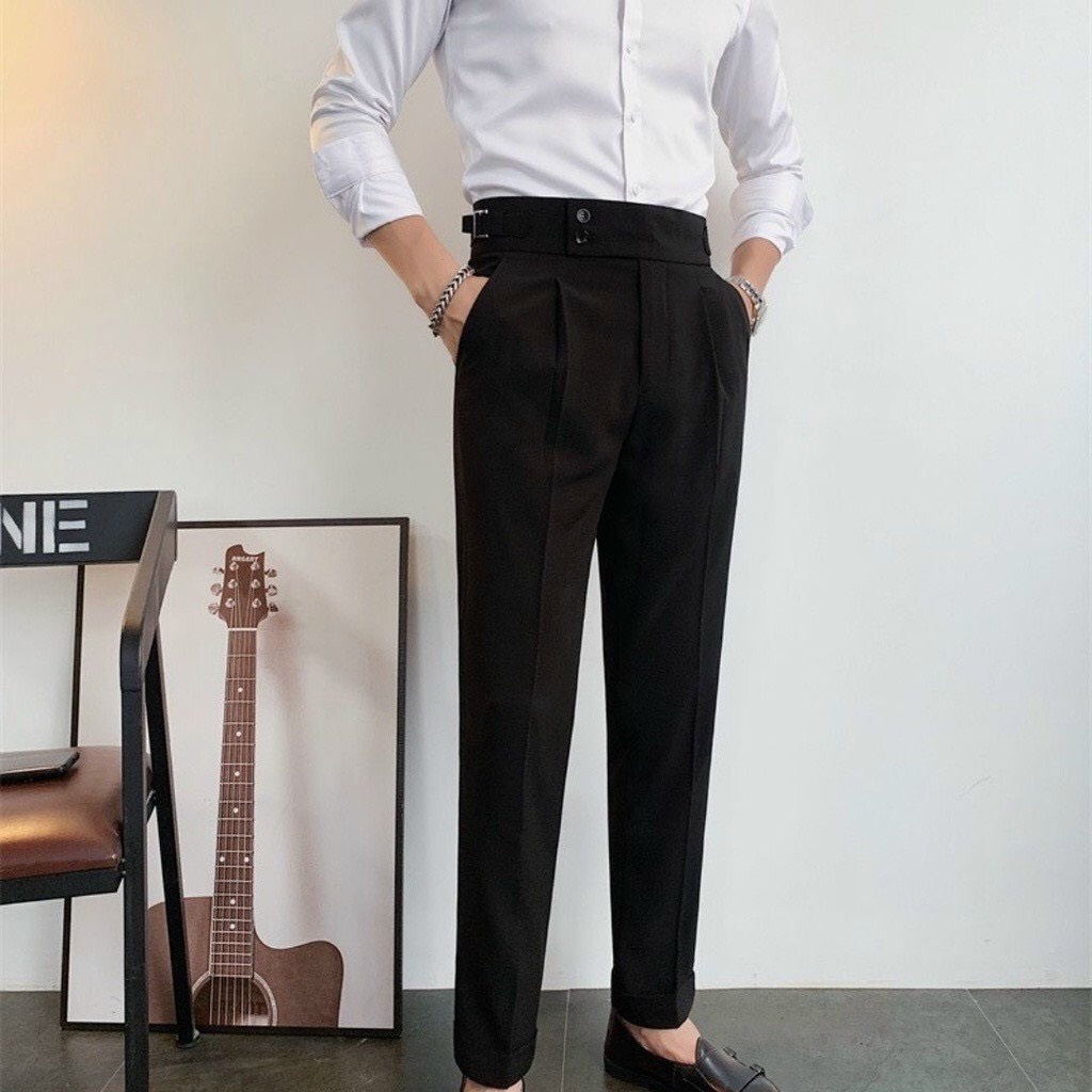 Quần âu cạp cao nam Sidetab QA18 chất liệu co giãn cao cấp thương hiệu AZILA