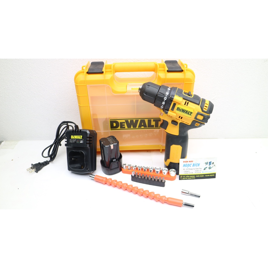 Máy Khoan Pin Dewalta 18v Không chổi than Đầu 10mm đủ phụ kiện