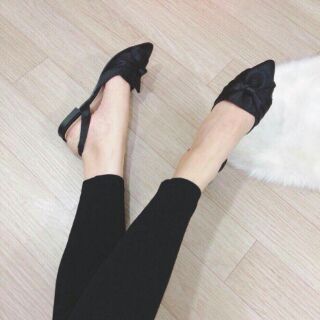 Giày bệt lụa satin sang chảnh