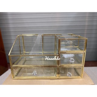 Kệ đựng mỹ phẩm viền ren kim loại (01) Gold25 Sẵn hàng