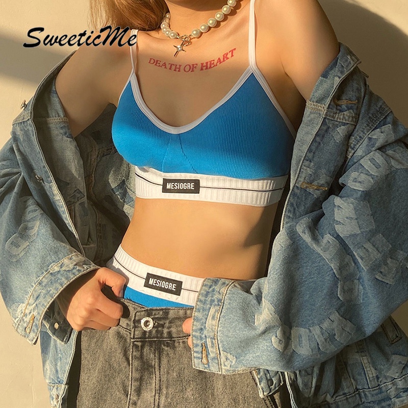 Set áo croptop hai dây + quần short phong cách cá tính cho nữ