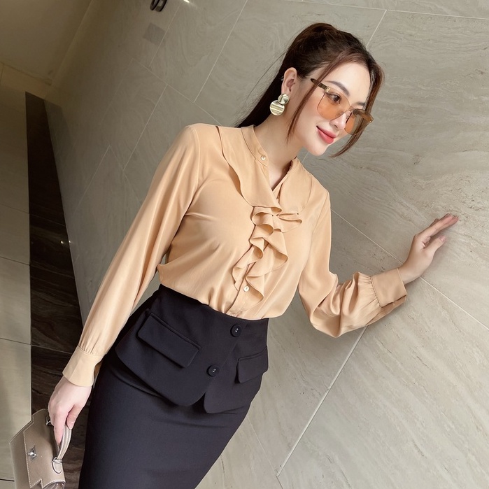 Áo sơ mi cổ tàu bèo nẹp