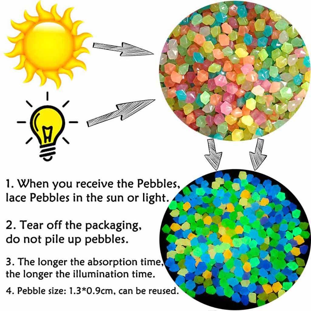 YIYU Set 50 / 100 / 200 Viên Đá Dạ Quang Trang Trí Đa Dụng Chất Lượng Cao