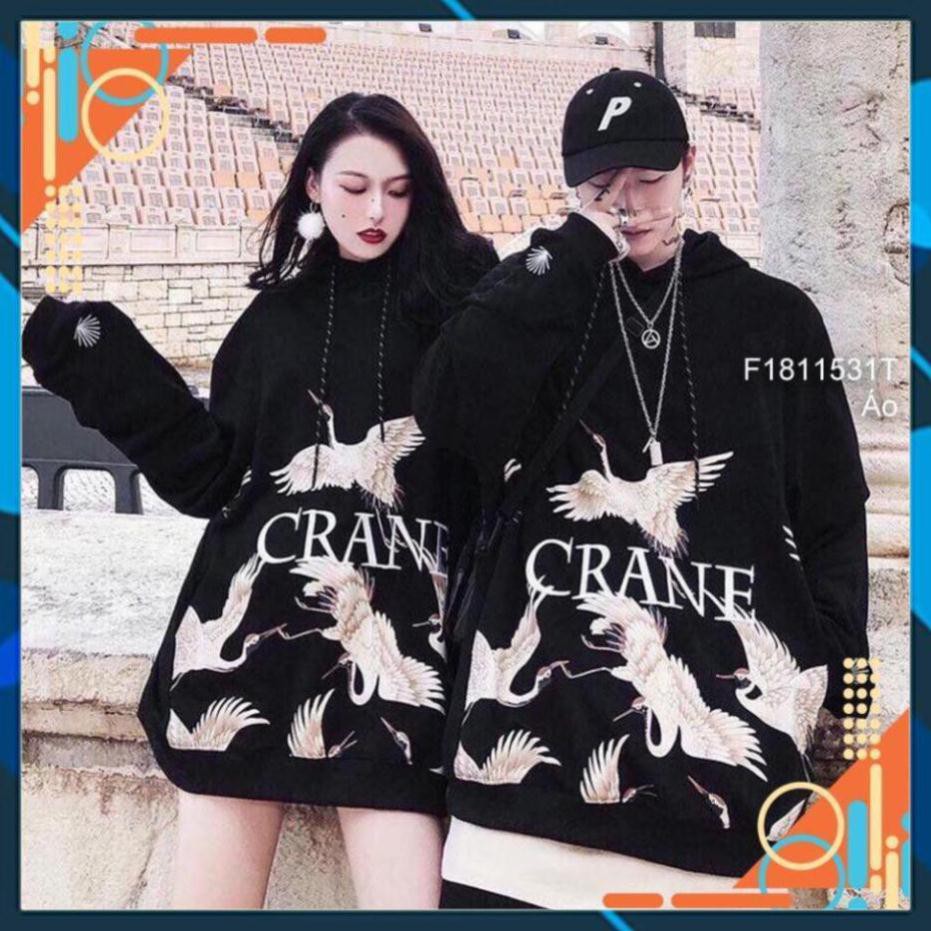 ÁO HOODIE NỈ NGOẠI IN HÌNH CÒ CRANE