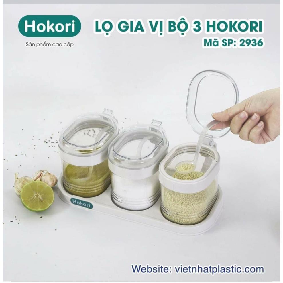 Bộ 3 lọ gia vị hokori cao cấp2936