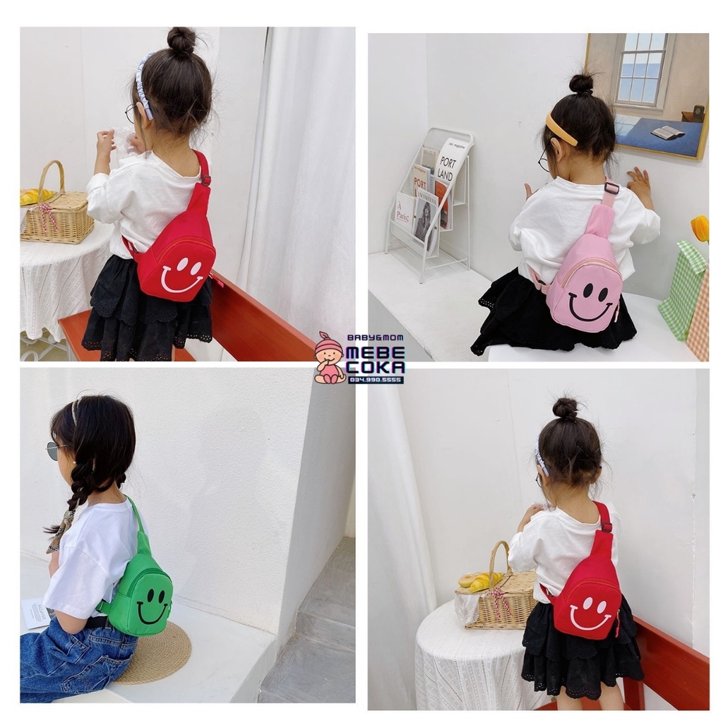 Túi đeo chéo cho bé hình mặt cười, túi trẻ em mini đi chơi – du lịch phong cách hàn quốc siêu cute, ngộ nghĩnh.