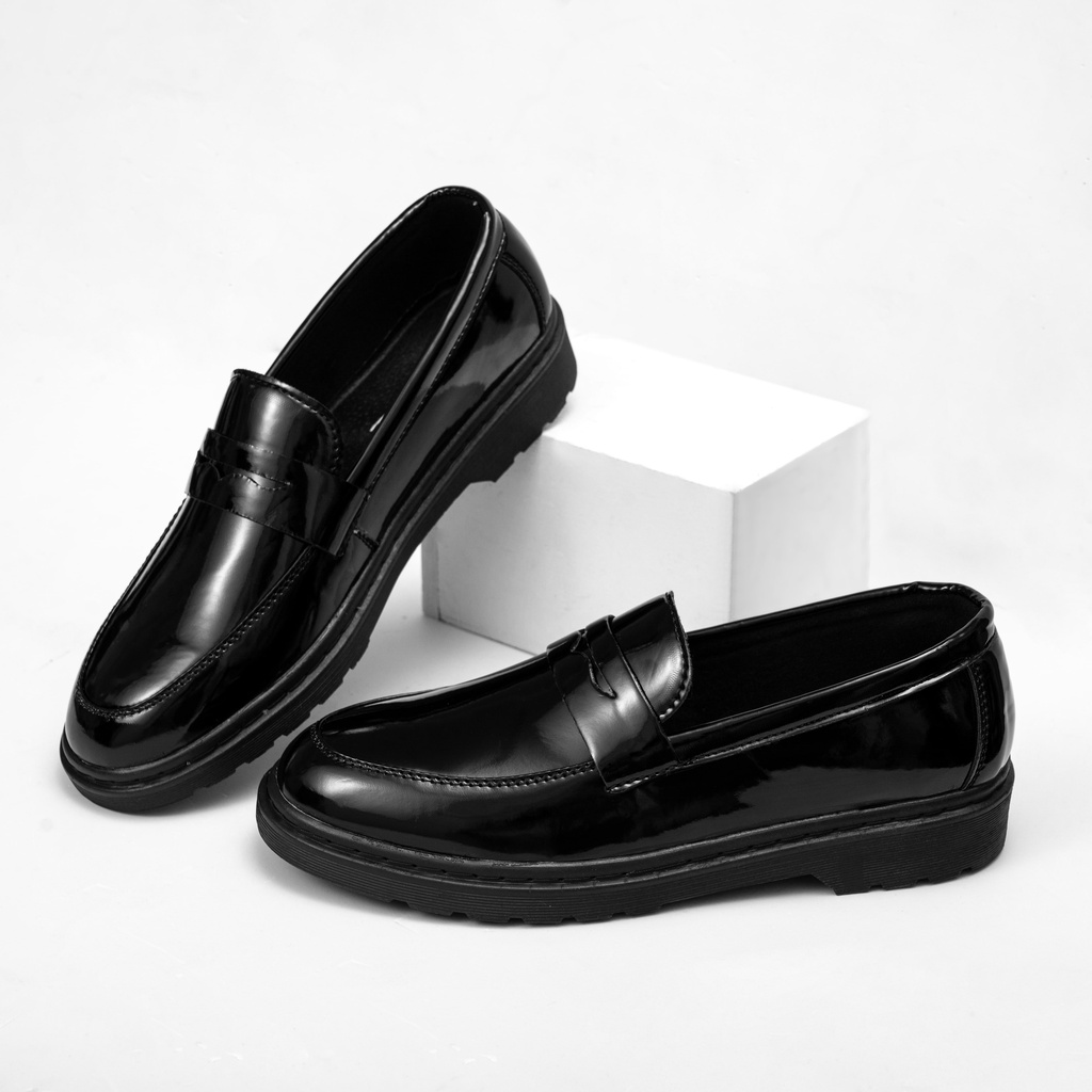 Giày Penny loafer da bóng, Giày Sơn Tùng đế tăng chiều cao 4cm