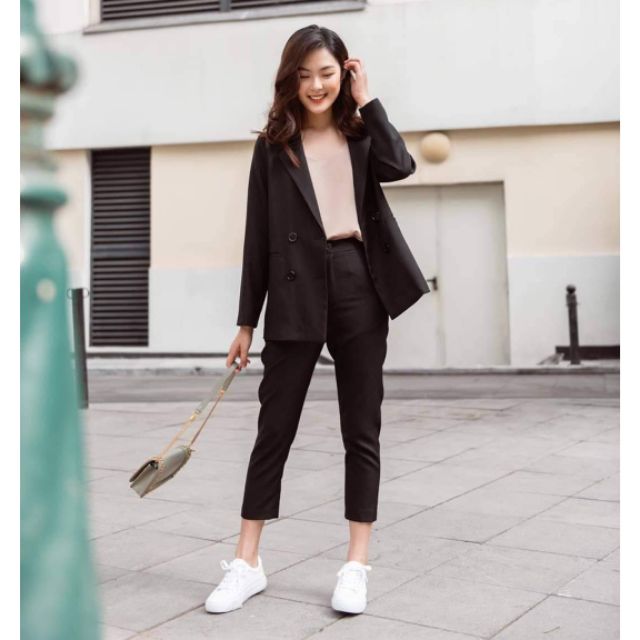 PASS quần đen baggy cùng set Maiimer
