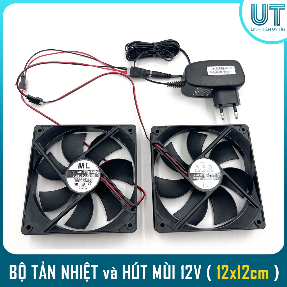 Bộ Combo quạt tản nhiệt và hút mùi 12V 3000 vòng/phút - Tản nhiệt cho máy tính, hút mùi hút khói