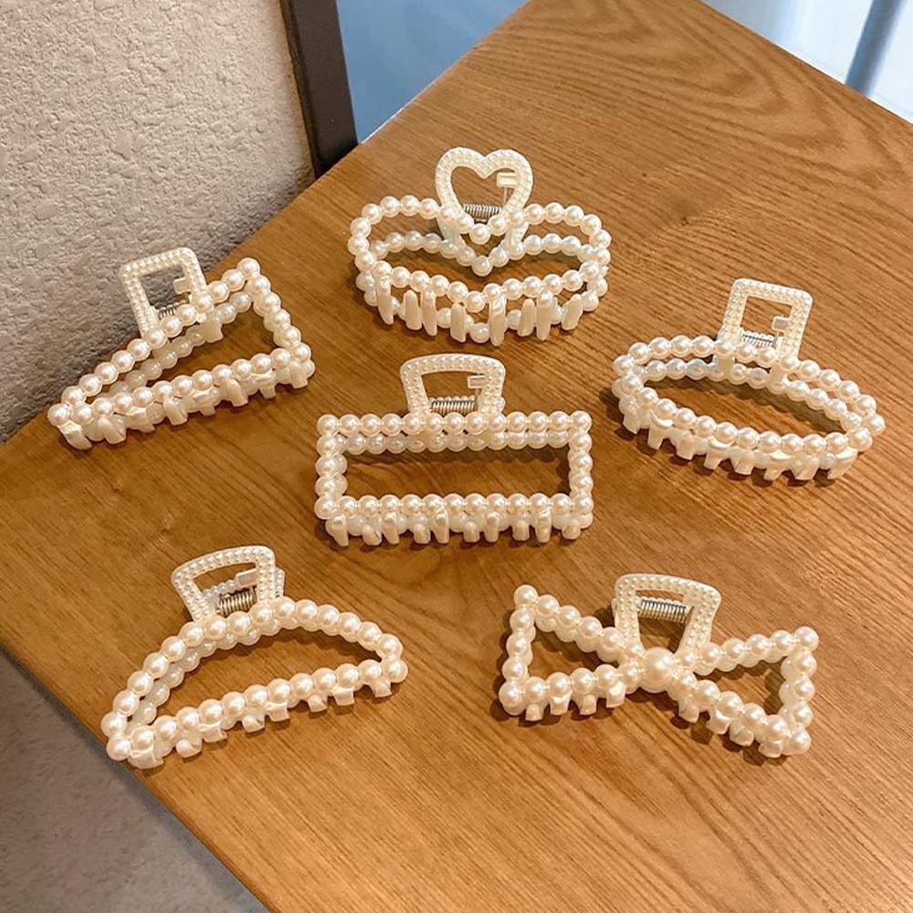 Kẹp Tóc Càng Cua Đính Ngọc Trai Cho Nữ