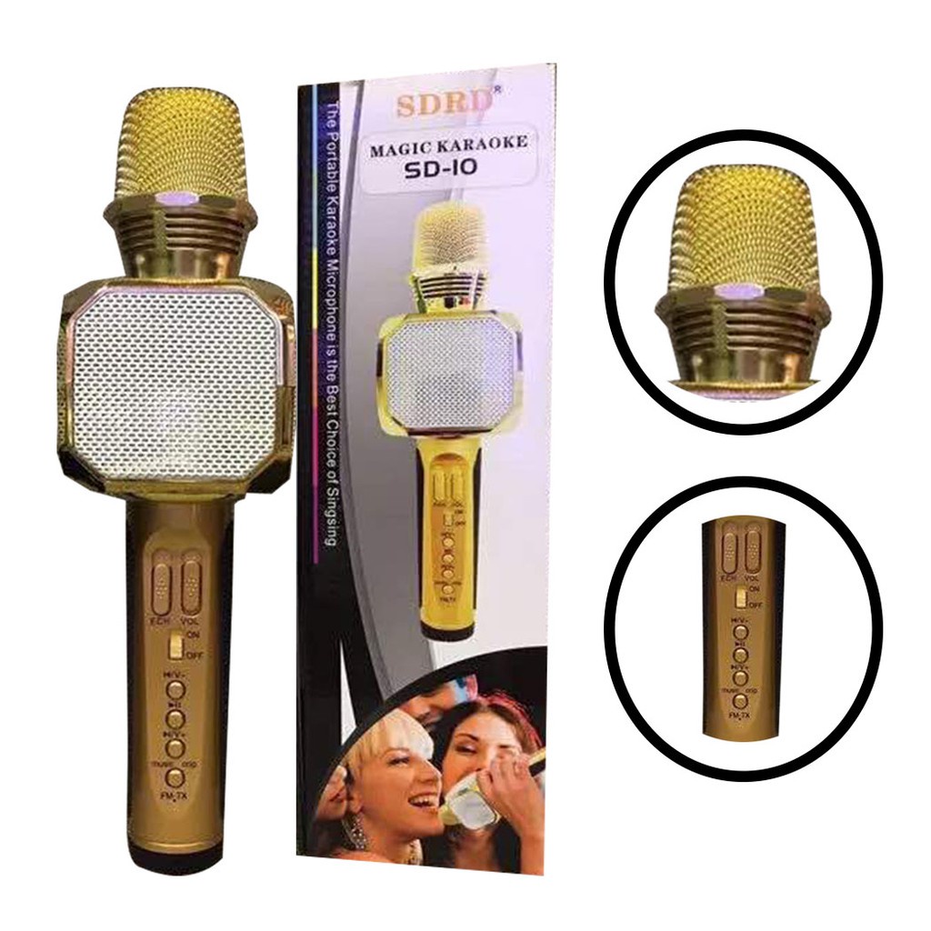 Micro kèm Loa Karaoke Bluetooth SDRD SD-10 Loại 1 Âm Thanh Chuẩn Hát Hay (SDRD SD10)Micro kèm Loa Karaoke Bluetooth