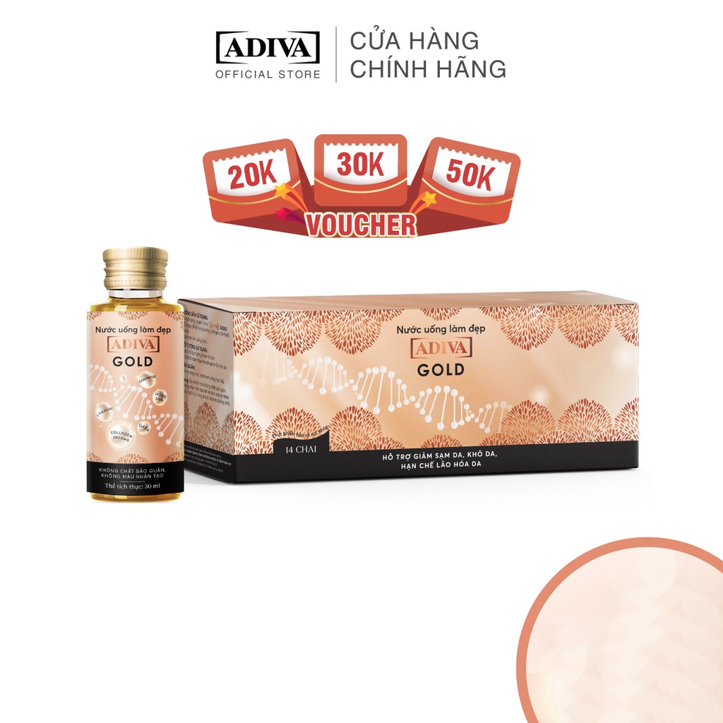 Nước uống làm đẹp Collagen Gold Adiva 14 lọ/hộp sắc đẹp làn da tự tin như Diva