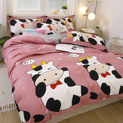 chăn ga💖FREESHIP💖bộ chăn ga 3 món họa tiết bò sữa cute CHANGABOY721 set bao gồm 1 chăn 1 ga 2 gối 1 gối ôm | BigBuy360 - bigbuy360.vn