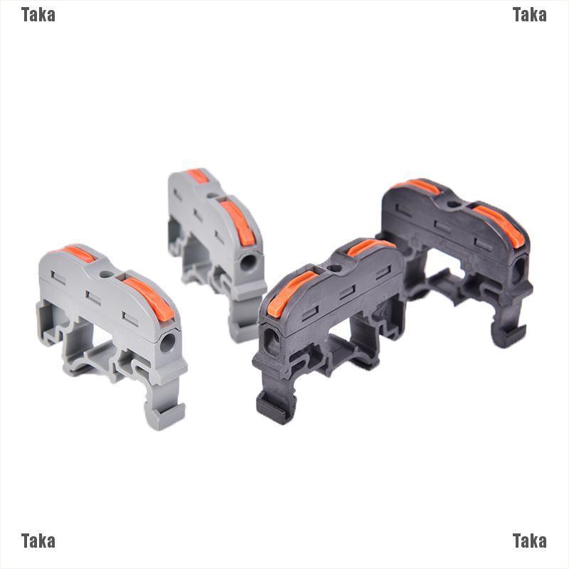 Taka 5Pcs PCT-211 Rail Type Quick Connection Terminal Press Connector Wire Connector