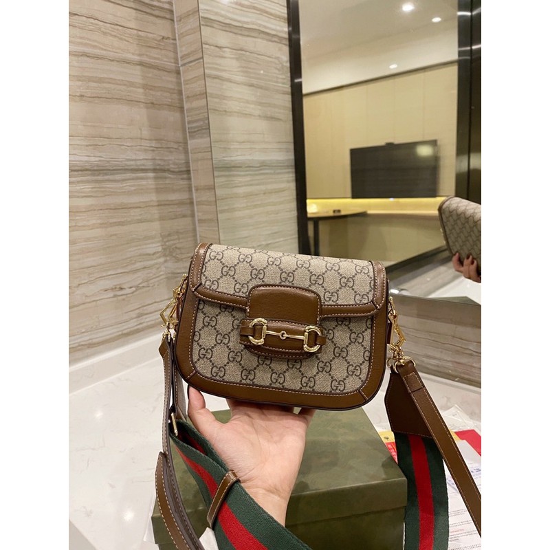 Túi đeo chéo thời trang nữ thương hiệu Gucci GG da thật cao cấp phong cách retro