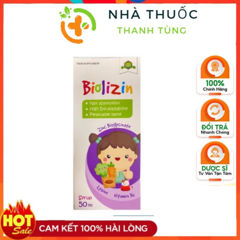 Biolizin kẽm ZInc hữu cơ lysin b6 Giúp bé ăn ngon Tăng đề kháng Tăng hấp thu dưỡng chất - NTTT