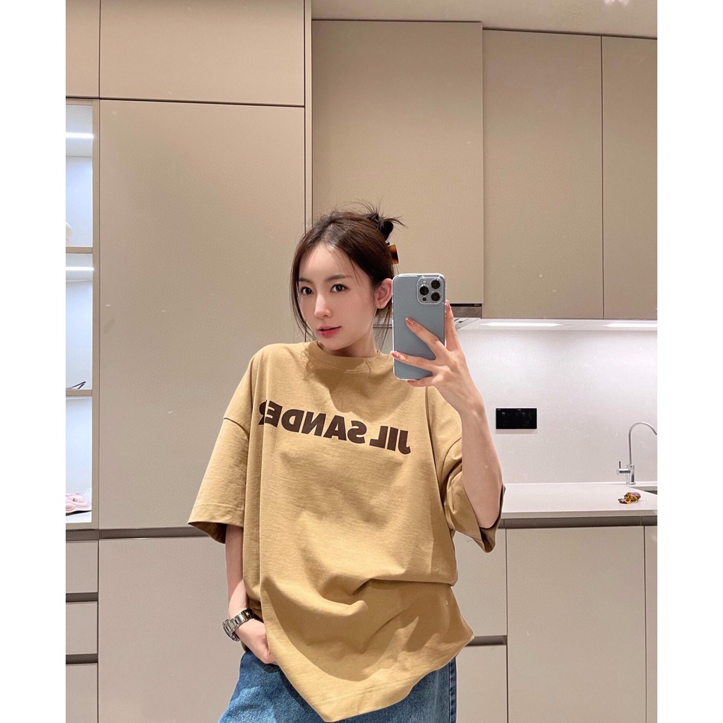 JIL SANDER letter print T-shirt 2022 early spring new oversize couple with short sleeves