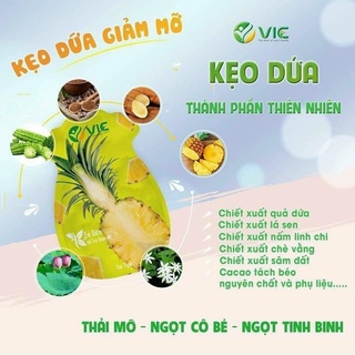 Kẹo dứa giảm cân VIC Organic - Giảm cân dứa - Mẫu mới 2021 - BÁN LẺ 1 CHIẾC - HIỆU QUẢ SAU 7 CHIẾC - Dorastore