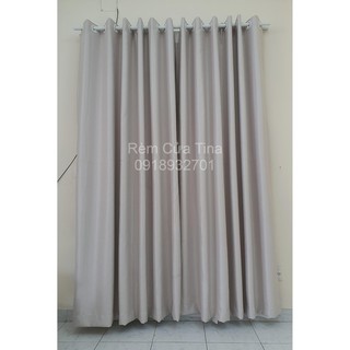Rèm cửa chính, rèm cửa đi, chống nắng cao cấp, màu xám ghi sáng dày giá rẻ TN-004