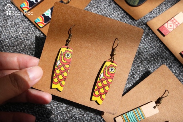 Khuyên tai gỗ vintage boho