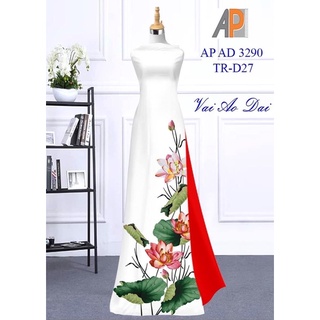 Vải may áo dài in 3D hoa sen rất đẹp.Có clip vải thật