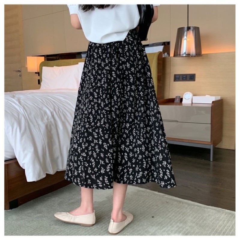 [ảnh thật/video] Chân váy vintage hoạ tiết hoa nhí dài dáng xoè hàng quảng châu cao cấp | BigBuy360 - bigbuy360.vn