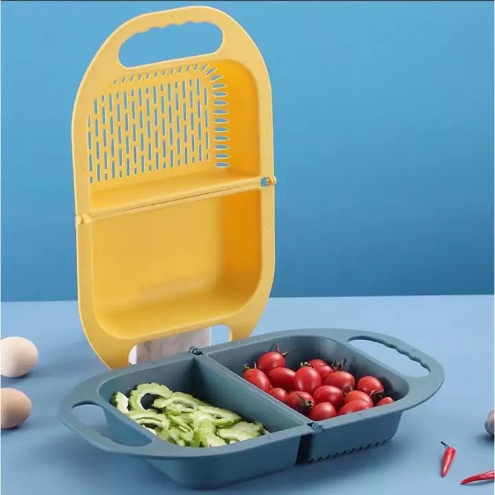 RỔ NHỰA RỬA RAU CỦ QUẢ GẤP GỌN ĐA NĂNG TIỆN LỢI - RỔ NHỰA CÓ THỂ GÁC NGANG BỒN TIỆN DỤNG