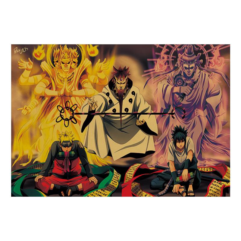 Poster Phim Naruto "Rikudō Sennin & Sasuke '' 50.5x35cm