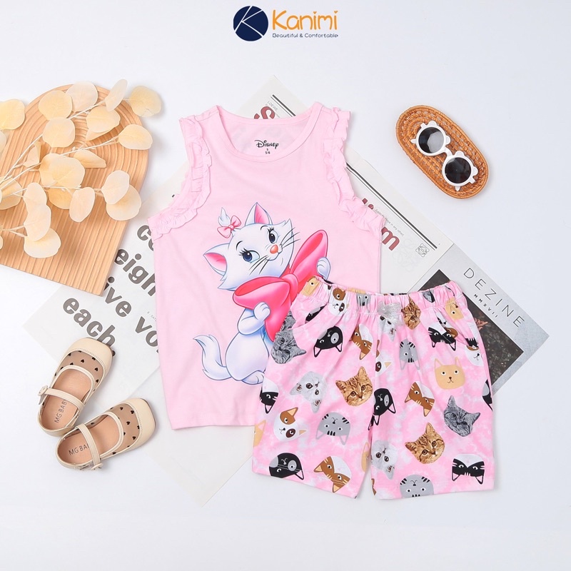 𝗦𝗵𝗼𝗽 𝗠𝗲̣ 𝗕𝗼𝗯 𝟴𝟲 - Bộ bé gái sát nách size đại Disney vải xuất dư 4-14 tuổi, bộ hè cho bé gái