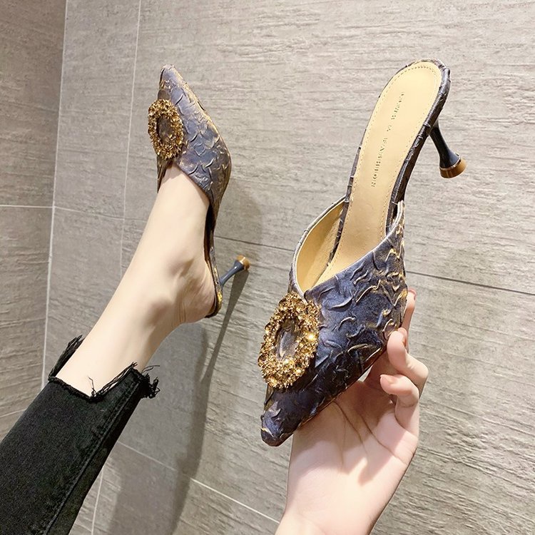 Dép Cao Gót Đính Đá Thời Trang Dành Cho Nữ