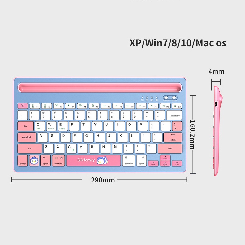 Bàn phím, bàn phím không dây | QK300 kết nối bluetooth như IPhone, IPad, Android, Tablet, Laptop, Macbook