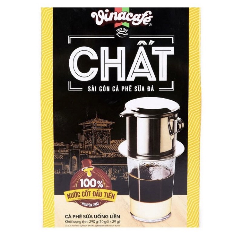 [Mã GROXUAN1 giảm 8% đơn 150K] Vinacafe Chất Sài Gòn Cà Phê Sữa Đá Hộp 290Gr (29Gr x 10 Gói)