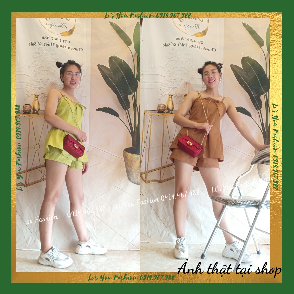 Set Đồ Nữ Đi Chơi, Set Bộ Áo Hai Dây Tiểu Thư