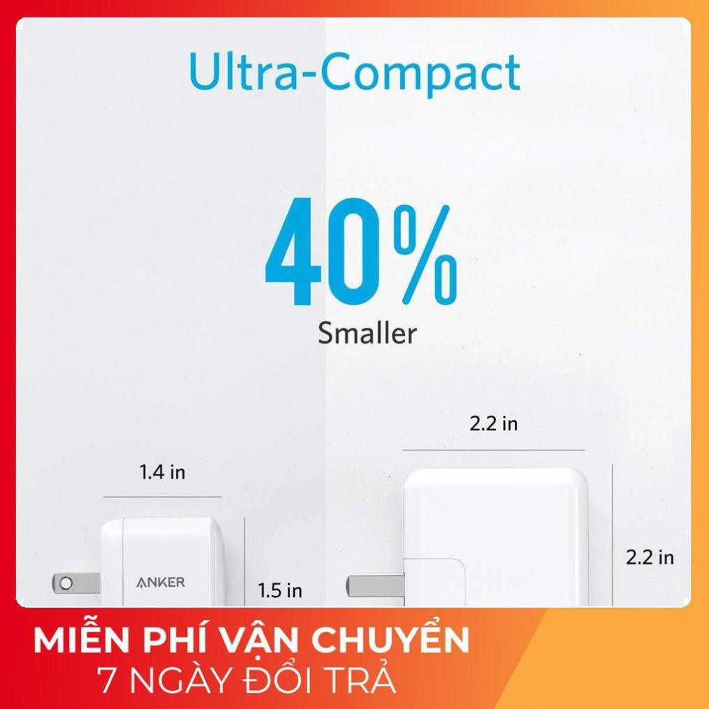 Cóc củ sạc nhanh PD Type-C 30W công nghệ PowerIQ cho điện thoại / Macbook hiệu Anker PowerPort Atom PD 1