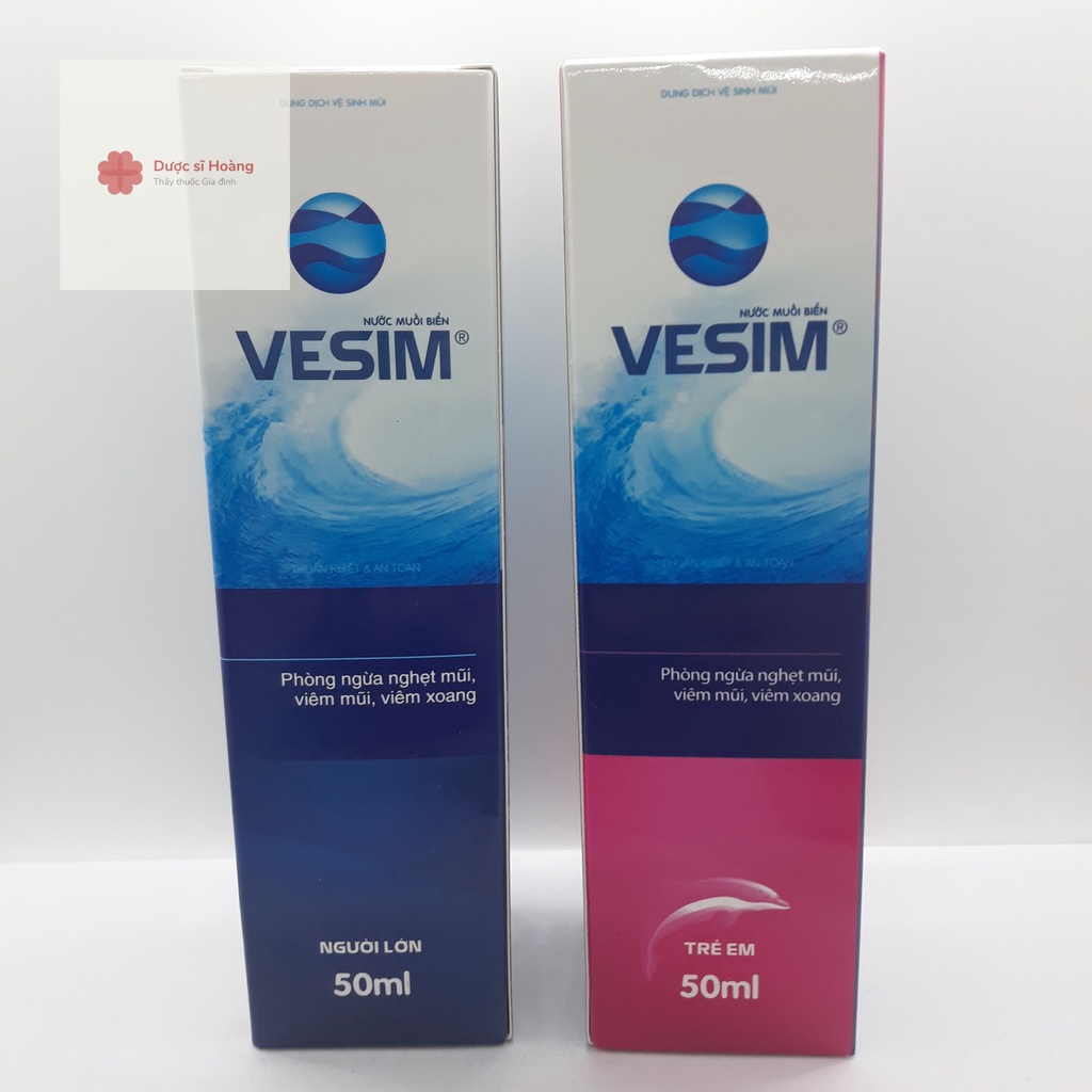 VESIM - Dung dịch vệ sinh mũi nước biển làm sạch và thông mũi - Lọ 50ml