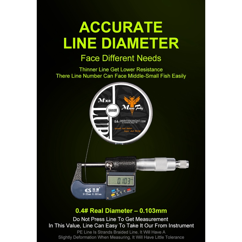 Dây Câu Cá Kingdom Bện 4 Sợi Dài 100m mx8