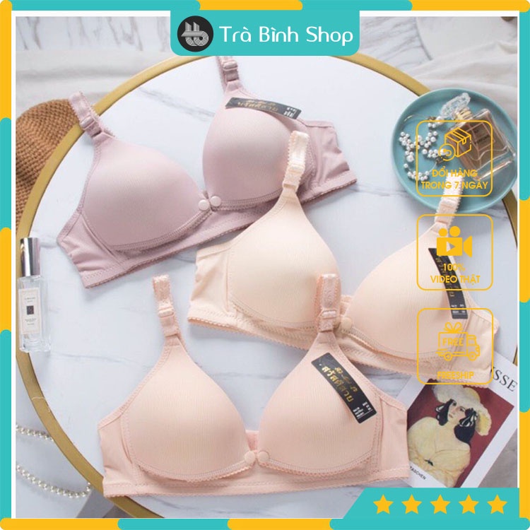 Áo bra cài khuy phía trước tiện lợi Áo ngực 2 dây có đệm mút nâng vòng 1
