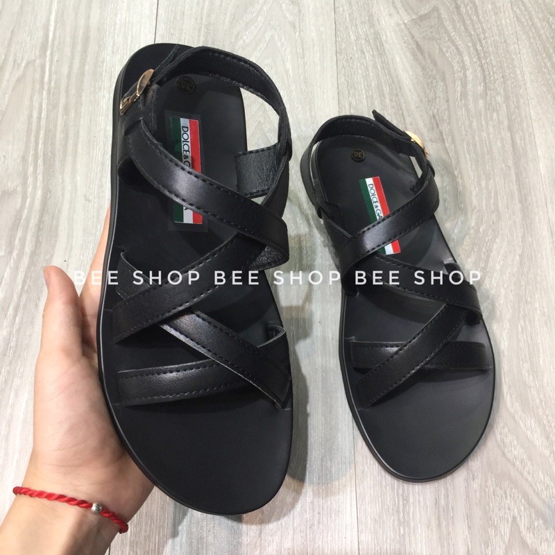 Dép quai hậu DG da bò đế cao su - Dép sandal DG nam - Dép xỏ ngón - Bee Shop