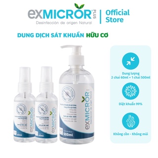 Combo 2 chai 60ml + 1 chai 500ml dung dịch sát khuẩn Exmicror