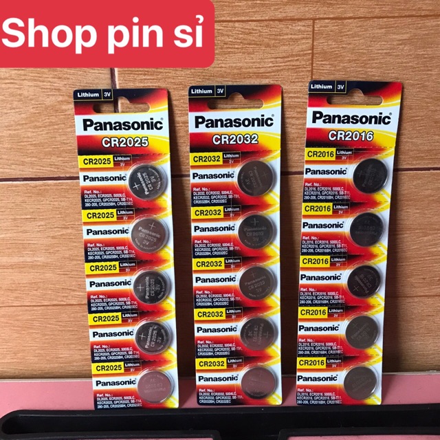 Vỉ 5 Viên Pin Panasonic CR2032 / CR2025 / CR2016 3V Lithium – Pin cúc Panasonic 3V Lithium vỉ 5 viên