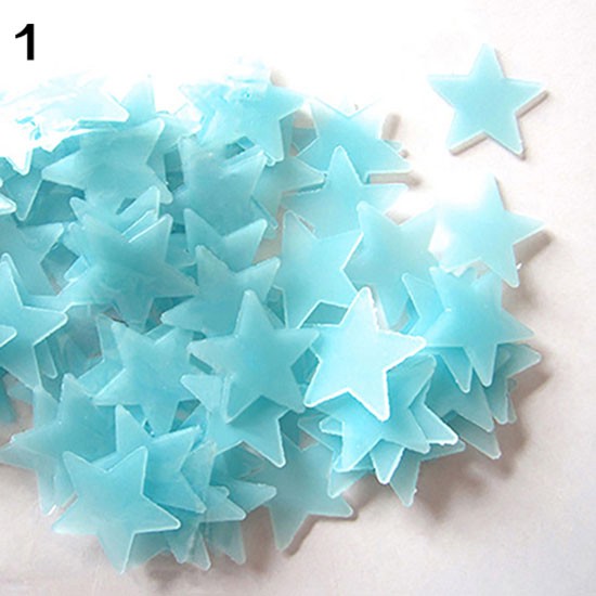 Set 40/ 100 miếng dán tường hình ngôi sao 3D phát sáng trong đêm dùng trang trí nhà cửa