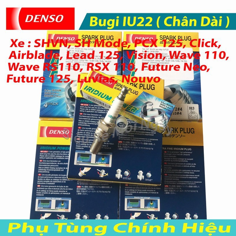 Bugi Denso IRIDIUM POWER IU27, IU24, IU22, IUF22 Chân Ngắn - DENSO_Japan