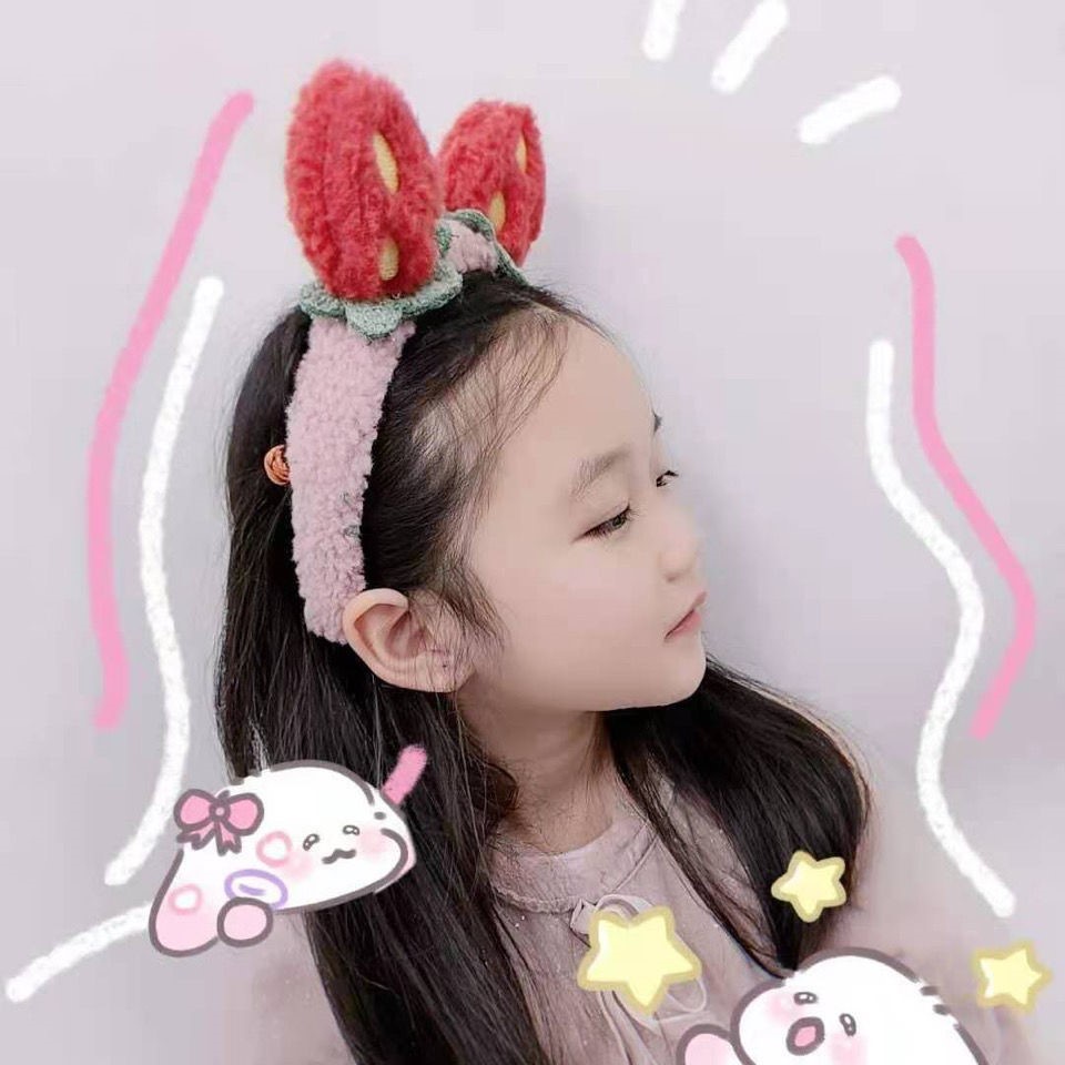 Băng đô dạng ấn họa tiết dâu tây dễ thương cho nữ