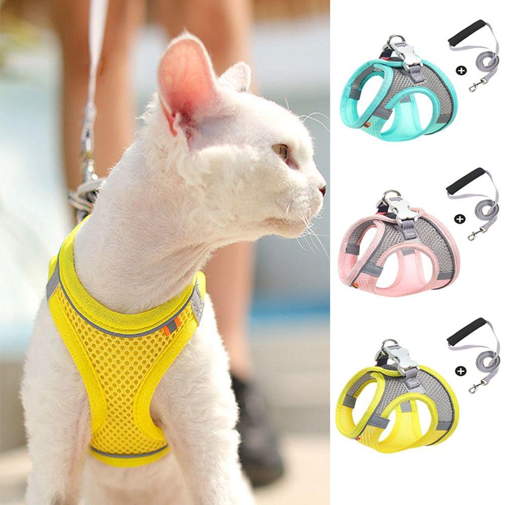 Đai Dắt Thú Cưng Đi Dạo Mềm Mại Thoáng Khí Kèm Dây Kéo Tiện Dụng