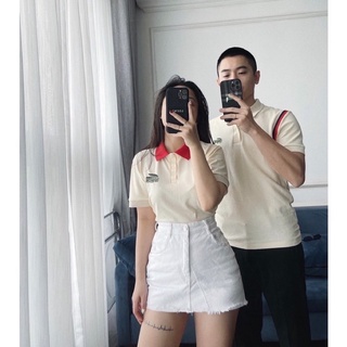 ÁO POLO LA.COSS CÁ SẤU CỔ ĐỎ NỮ