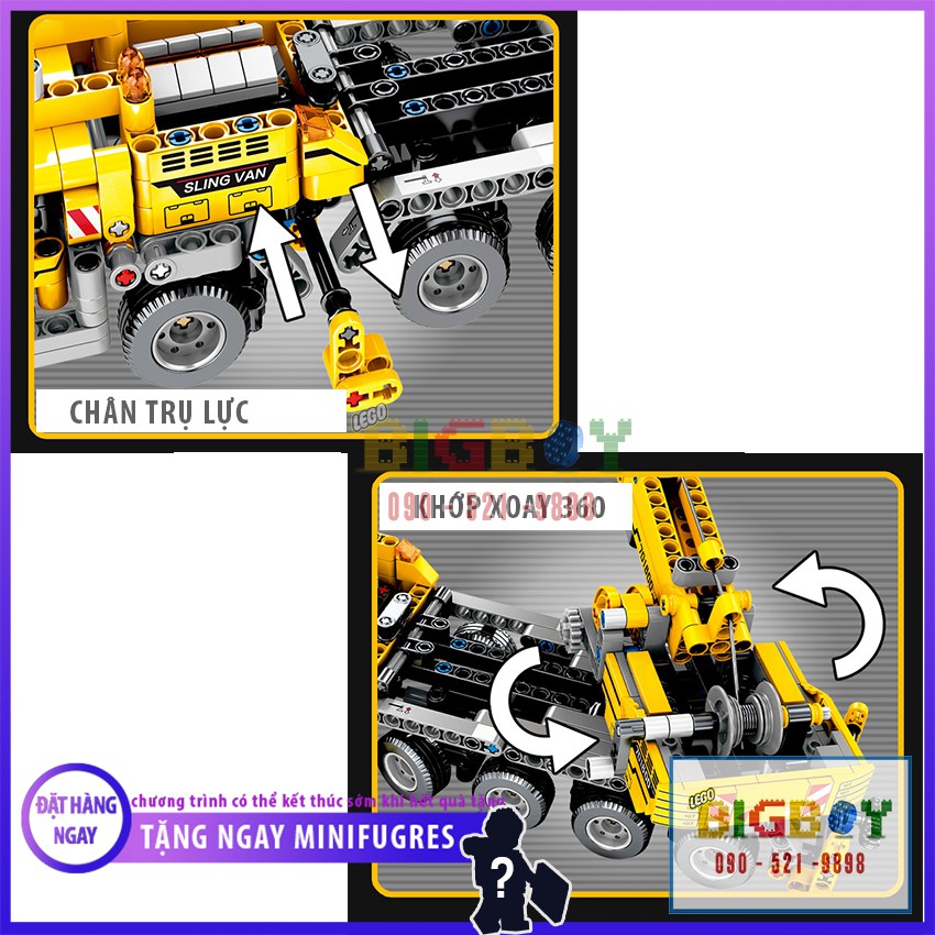 [GIẢM GIÁ] Đồ Chơi Trẻ Em Lego Xe Cần Cẩu Xây Dựng Lắp Ráp 701800, 665PCS