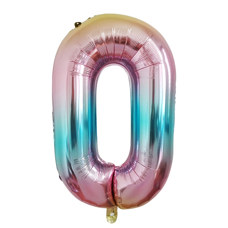 Bong Bóng Lá Nhôm 32 Inch Hình Chữ Số Màu Sắc Gradient Dùng Trang Trí Tiệc Sinh Nhật/ Nhà Cửa