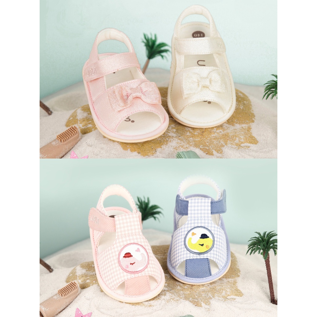 Dép tập đi UalaRogo nơ điệu xinh xắn đáng yêu mềm chân cho bé