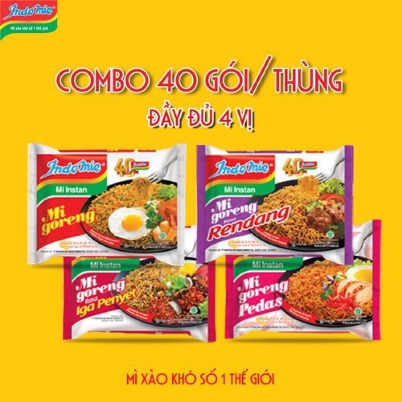 Mì Trộn Indomie thùng 40 gói- HÀNG SẴN SLL (đơn đi ngay trong ngày) | BigBuy360 - bigbuy360.vn