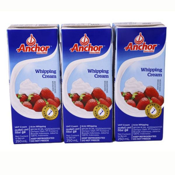 [Mã 66FMCGSALE hoàn 8% đơn 500K] Kem sữa béo Anchor 250ml (Whipping cream)